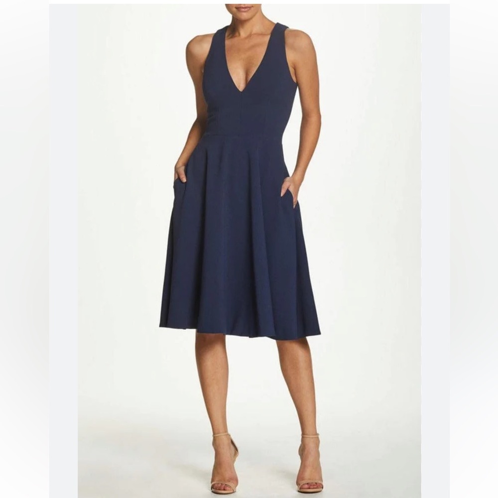 Dress the population Catalina navy blue dress size medium navy